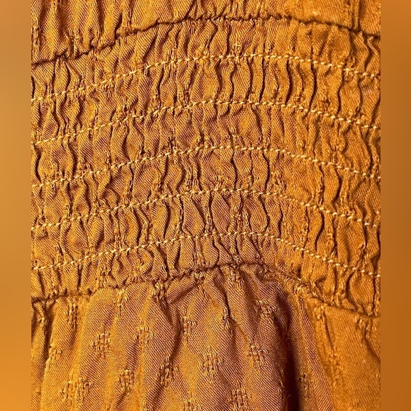 Universal Thread Rust Peplum Linen Bishop 3/4 Sleeve Blouse Top Size Medium - Picture 6 of 11